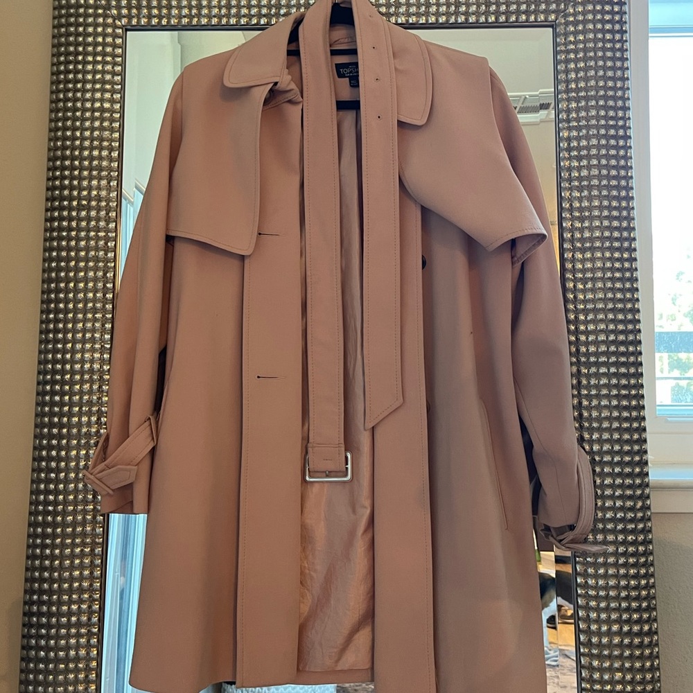 Blush trench coat from Top Shop.